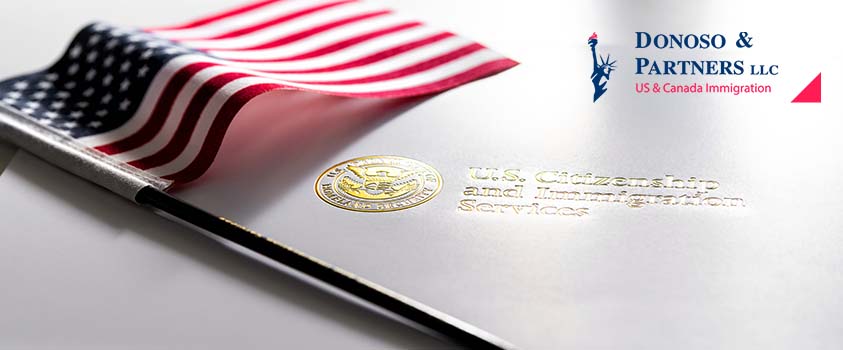 USA Flag and US Citizenship embossed letter