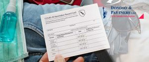 Covid 19 Vaccination Record Card, Sunglasses and Hand Sanitizer