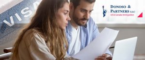 Man and Woman reading paper documents