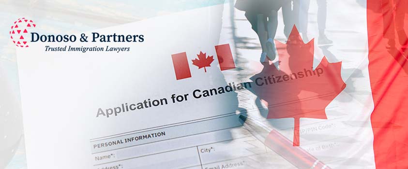 Application for Canadian Citizenship with Canadian flag